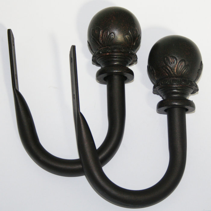 Curtain Holdbacks Classic Style AntiquePewter Finish Durable Steel 2